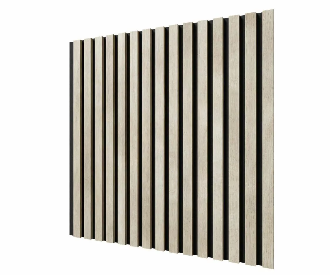 МДФ стеновая панель акустическая Cosca Decor Сканди Ясень Кристалл черный войлок 600×600×19